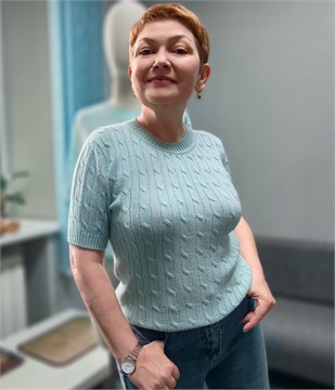 Джемпер с косами "Мята" 10075