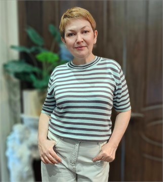 Джемпер с коротким рукавом в полоску 10076